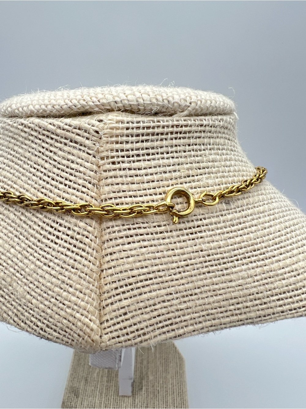 VTG Brutalist Moss Agate Pendant • Gold Tone • Organic Statement - Picture 4 of 10